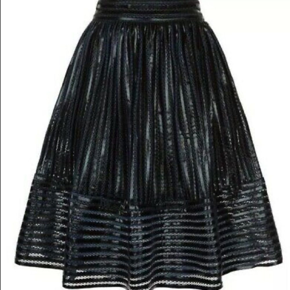 Maje Women's Black James Coated Mesh Skirt